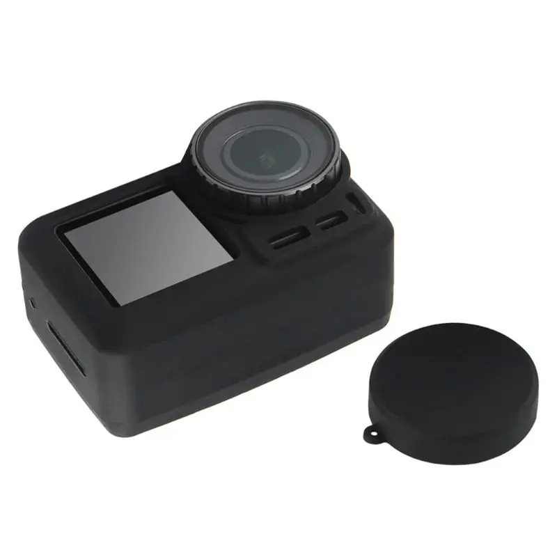 Free Shipping Black Durable Scratch Resistant Frame Protective Silicone Cage Shell Cover Lens Case for DJI Osmo Action Camera Accessories