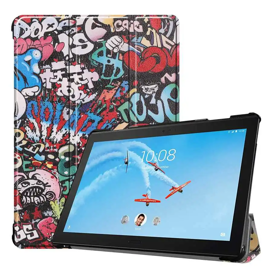 

Cover For Lenovo Tab P10 10.1" Case 2018 TB-X705F TB-X705L Smart PU Leather Magnetic Stand Back For Lenovo Tab P10 case+film Pen