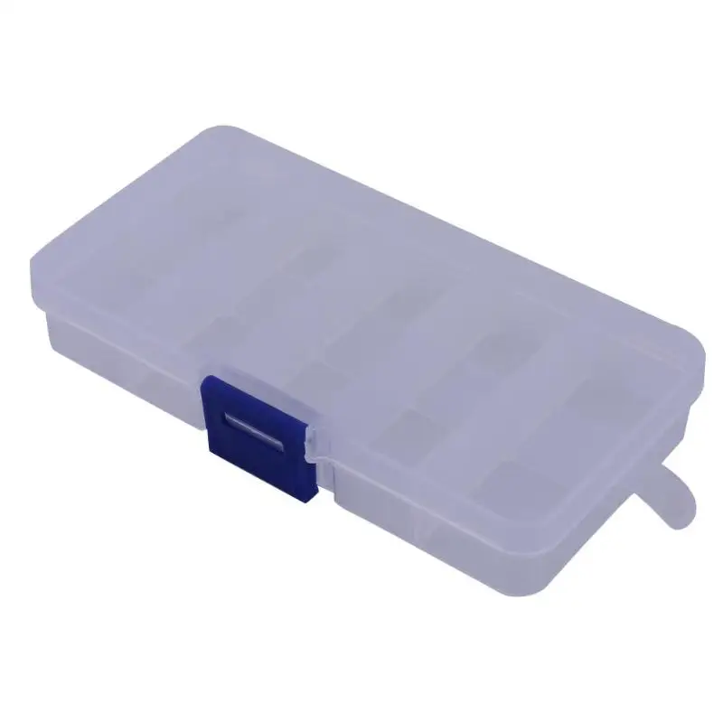 

Practical 10 Compartments Portable Transparent Plastic Fishing Lure Storage Box Case Fishhook Box Spoon Hook Bait Tackle Box New