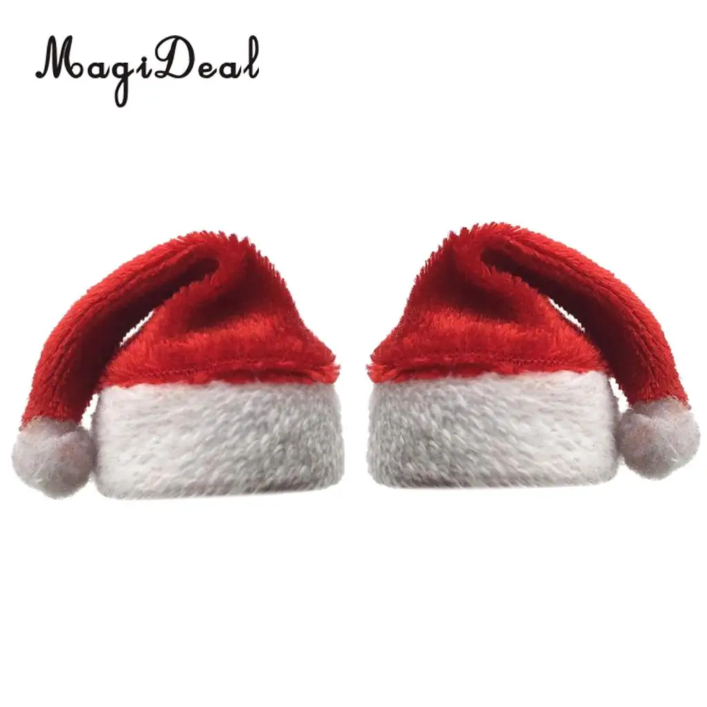 MagiDeal 2pcs 1/6 Scale Christmas Hat Santa Claus Cap for 12inch Action Figure Doll Toy Accessory