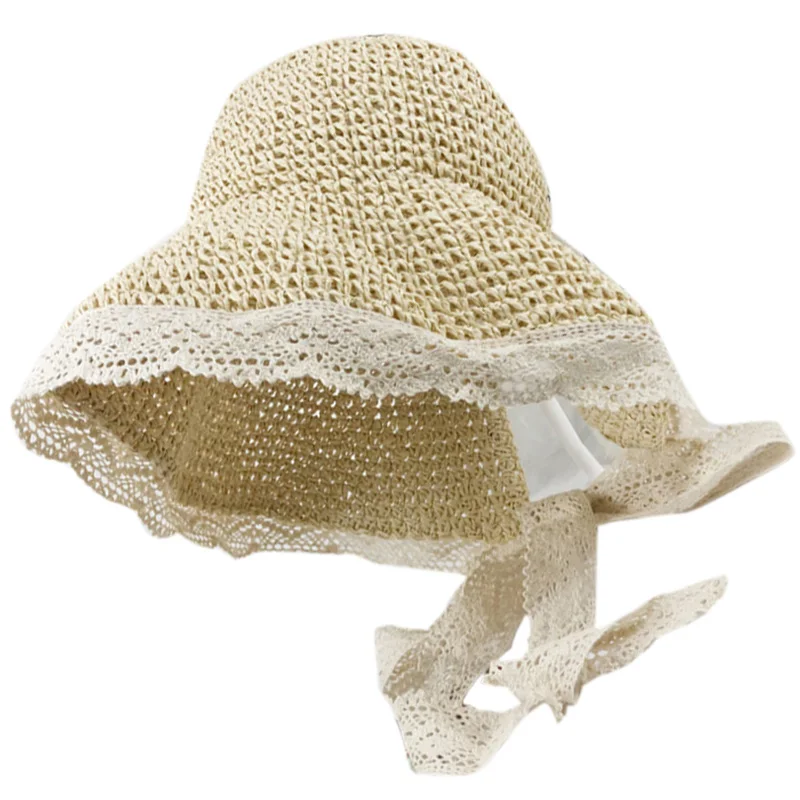 

Fashion Women'S Wide Brim Straw Hat Summer Style Raffia Floppy Hat Foldable Webbing Beach Panama Sun Hats