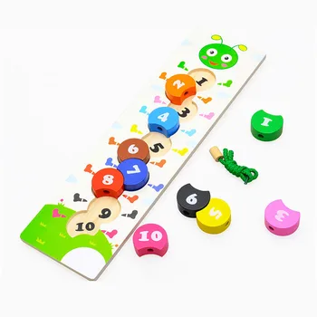 

Wooden Rainbow Number Block stringing beaded Toys For Children Learning & Education Colorful Products Kids Toy
