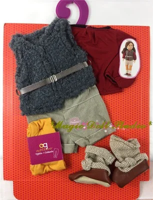 

[AM157] New 18 Inch American Girl Doll in Accessories #Red Color 5pcs Suit Set for 18" Amrican Girl Doll outfits for Retail