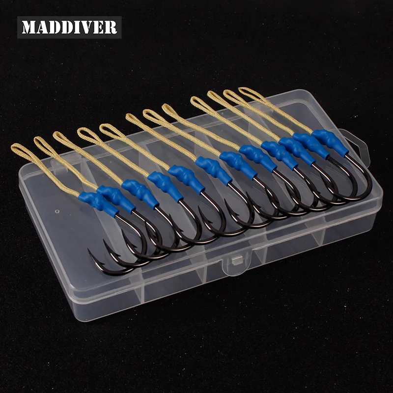 

3/0 5/0 7/0 9/0 11/0 Rigged High Carbon Steel Single Hook Mustad for Slow Pitch Jigging Lures Assist Hooks Seawater Boat