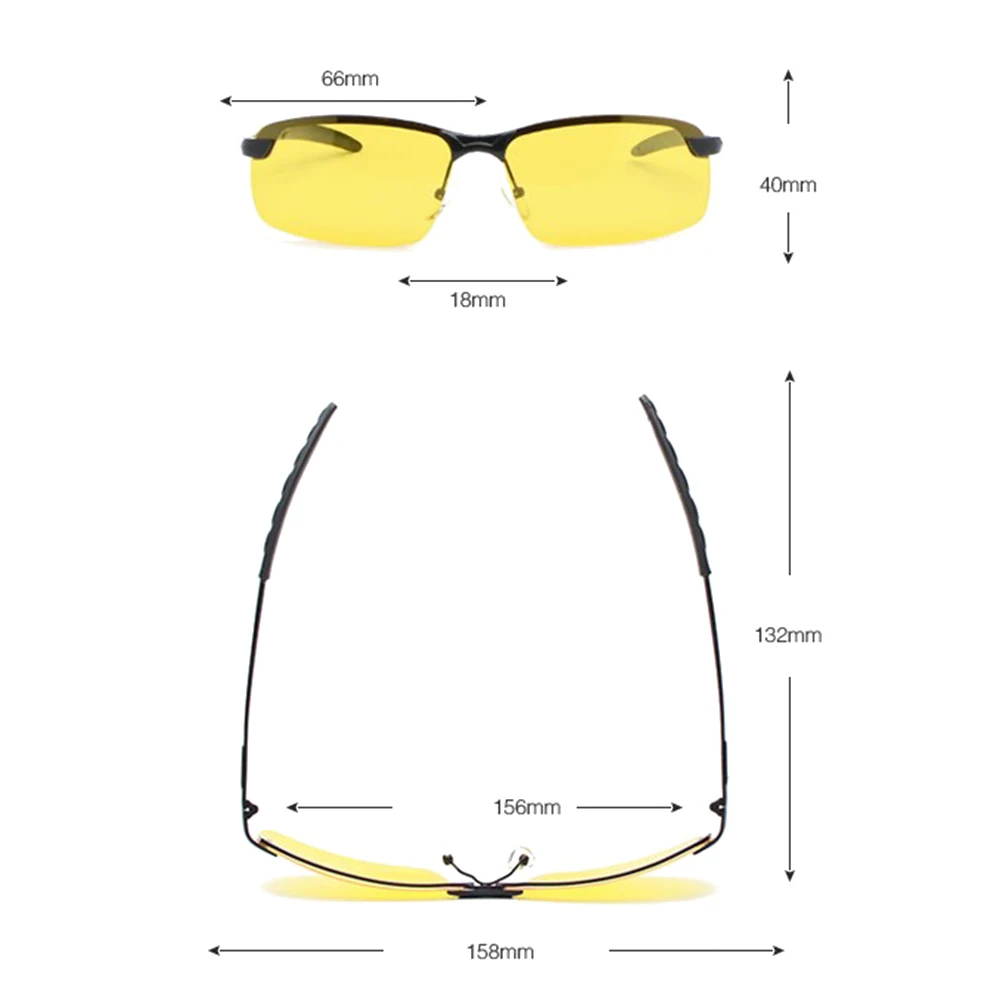 Мужские солнцезащитные очки, поляризованные очки для вождения автомобиля, очки ночного видения, очки ночного видения для вождения