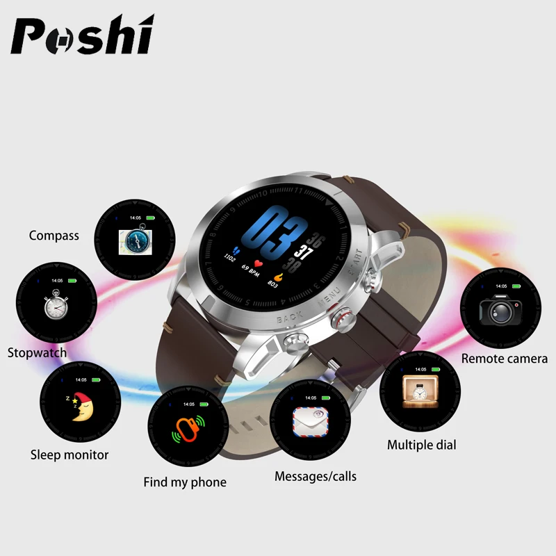 

Men Sport Smart Watch Luxury Color Screen Men's Wrist Watches Blood Pressure Monitor Electronic Smartwatch For Android IOS Reloj