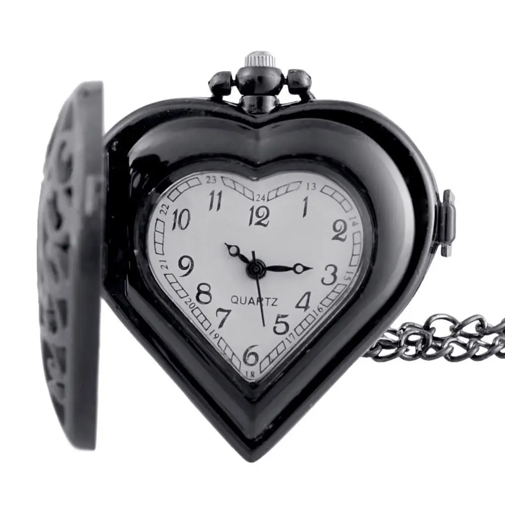 IBEINA в форме сердца карманные часы тема Полный Охотник кварцевые гравированные Fob ретро кулон карманные часы цепь подарок