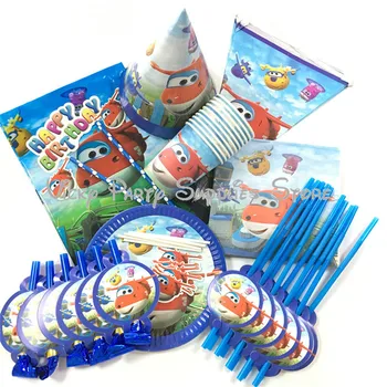 

82pcs/lot Super Fly Man Disposable Tableware Cartoon Airport Theme Birthday Party Baby Showe Cup Plate Party Decoration Supplies