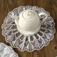 

Rainqueen 1PCS Lace Coasters Handmade Cotton Hollow Round Doily Cup Pads Hand Crochet Table Mat Doilies Crochet Placemat
