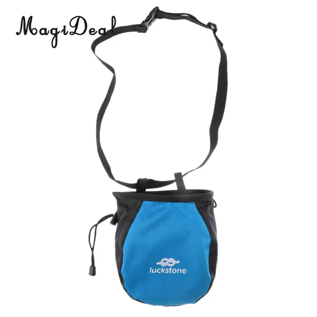MagiDeal Chalk Bag Storage Pouch for Rock Climbing Gym with Drawstring and Adjustable Waist Belt 
