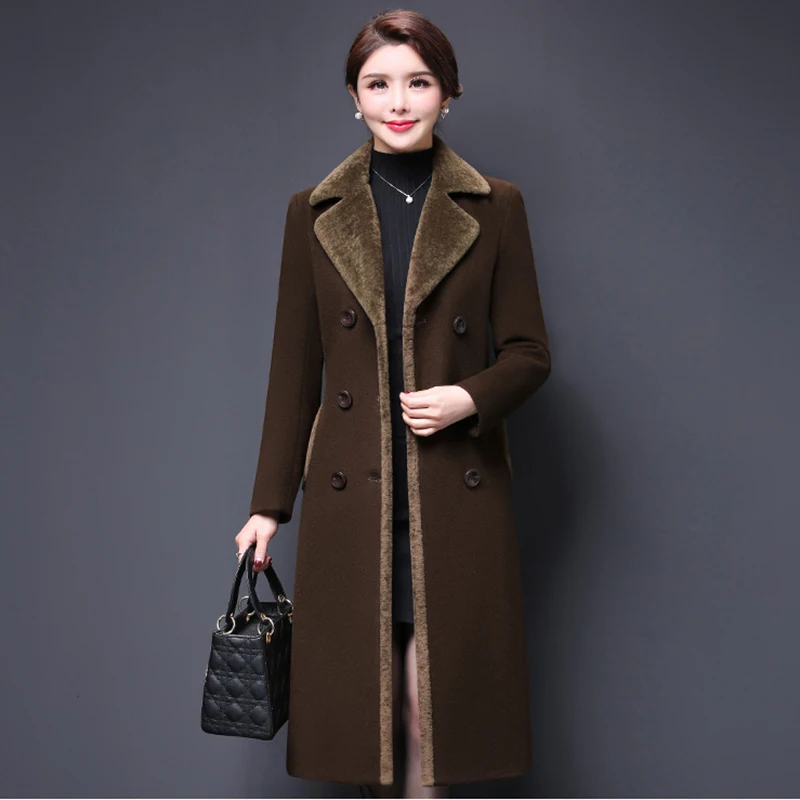 Large size Autumn Women Wool Coat 2018 New Woolen Coat Women Long Paragraph Solid Color Cashmere Coat M-4XL Thick Wool Coat N239 Large size Autumn Women Wool Coat 2018 New Woolen Coat Women Long Paragraph Solid Color Cashmere Coat M-4XL Thick Wool Coat N239