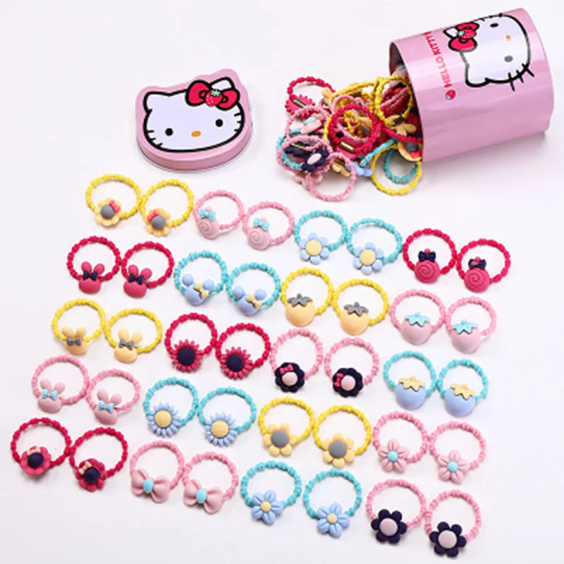 spesifikasi 40 PCS Banyak Kucing Kotak Dikemas Fashion Gadis Lucu Kartun Elastis Rambut Band Karet Gelang Scrunchies Karet untuk Rambut Anak anak Rambut aksesoris