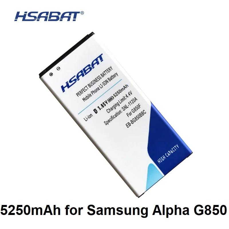 

HSABAT Newest 5250mAh EB-BG850BBC Battery for Samsung Galaxy Alpha G850F G8508S G8509V G850 G8508 G850T G850V G850M G850A