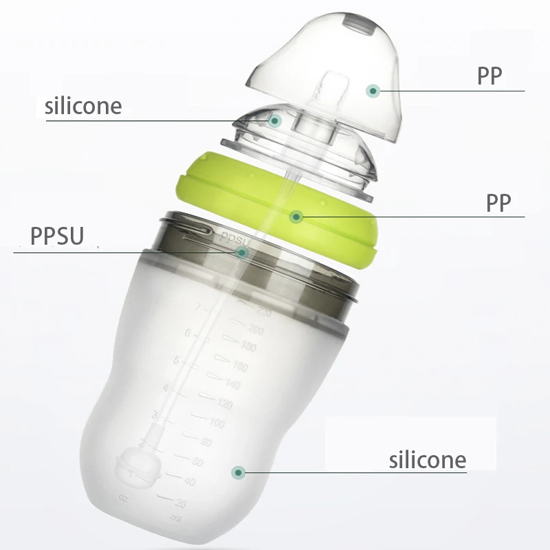 120 \ 220 мл Еда Класс силиконовая насадка на бутылочку для кормления детские бутылочки для кормления с широким горлышком молочные бутылки с ручками для кормушки без добавления бисфенола А