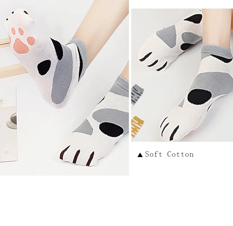 Встряхнуть супер cut хлопковые носки для женщин милые кошки когти короткие носки для девочек Забавные носки дизайн