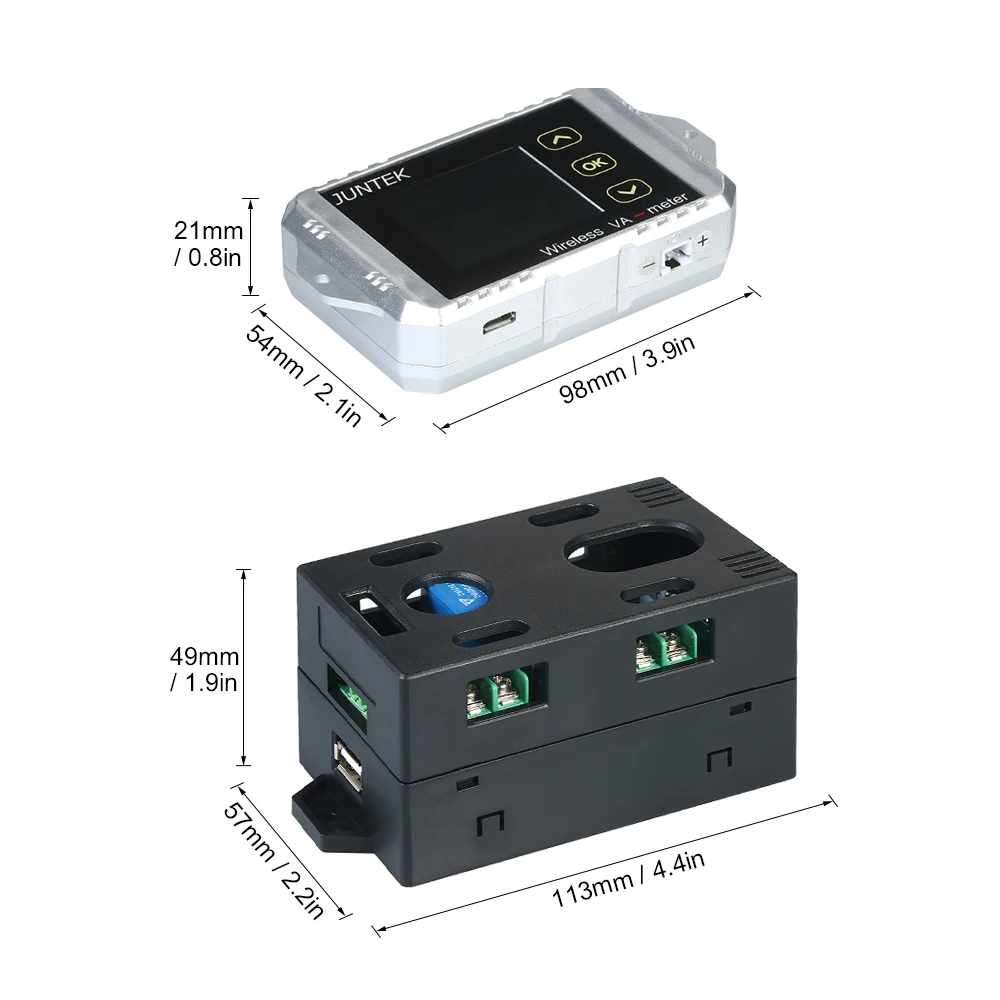 VAT-1030 JUNTEK беспроводной двунаправленный Напряжение Ток измеритель мощности Вольтметр Емкость кулоновый счетчик DC100V/30A ват1030