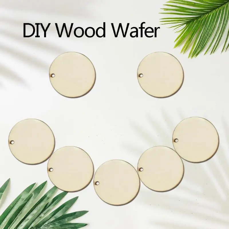 

50pcs DIY Wood Slices Round Ornament for Painting DIY Craft Wood Slices Round Natural Wedding Decoration Blank