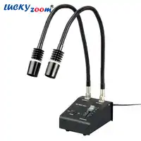 Luckyzoom Krachtige 6 Watt Koude LED Light Dual zwanenhals Fiber Optic Illuminator Trinoculaire Stereo Zoom Microscoop Accessoires