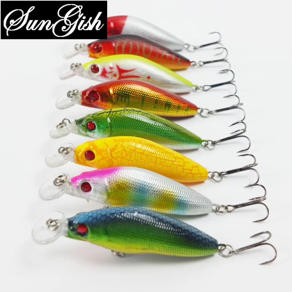 Wholesale bait fake bait 7cm hard bait fishing free shipping 8 pieces