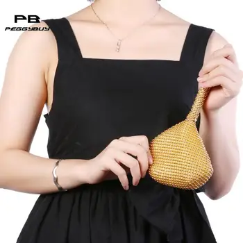 

Women Metal Evening Clutch Bags Fashion Diamond Rhinestone Purse Handbag New Fashion Small Totes Women's Clutch Bag