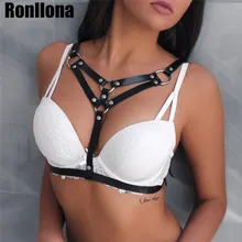 Женский сексуальный кожаный бюстгальтер, бандаж с черной пряжкой, регулируемые ремни в стиле панк, готика, ремни для подвязок