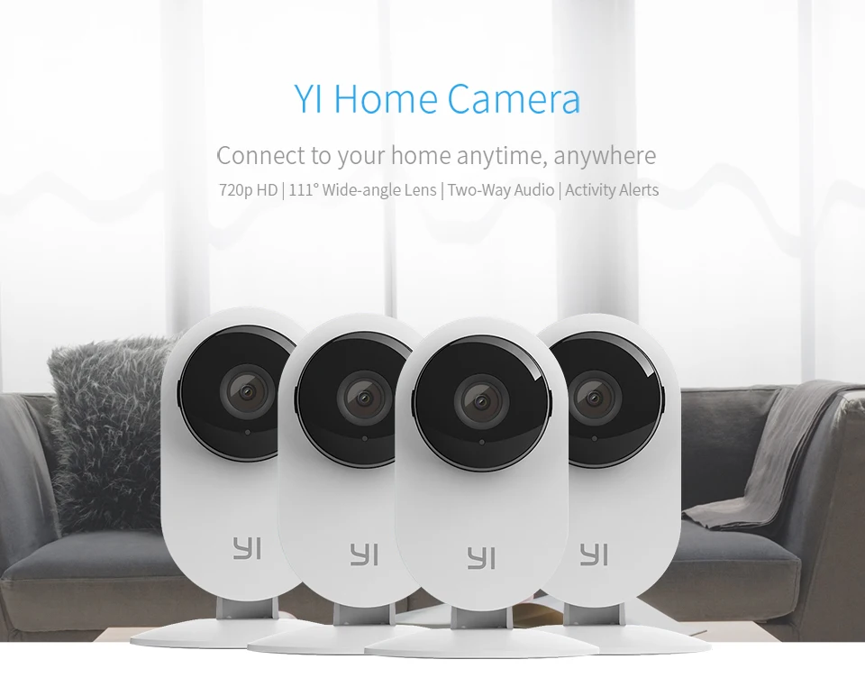YI 4 шт. домашняя камера беспроводная IP система видеонаблюдения с ночным видением для дома, офиса, магазина, монитор для домашних животных YI Cloud