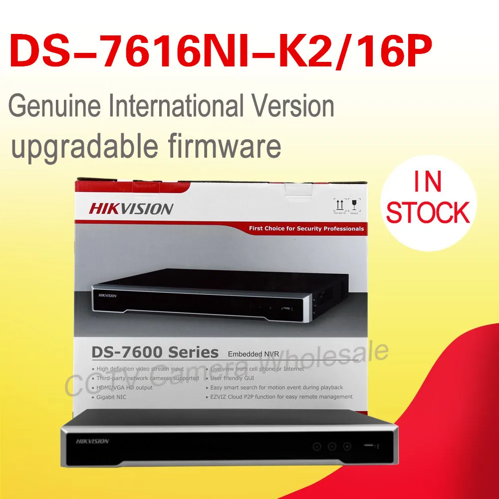Free shipping DS-7616NI-K2/16P English version Embedded Plug & Play 4K NVR POE H.265, 2SATA and 16 POE for up to 8MP camera Free shipping DS-7616NI-K2/16P English version Embedded Plug & Play 4K NVR POE H.265, 2SATA and 16 POE for up to 8MP camera