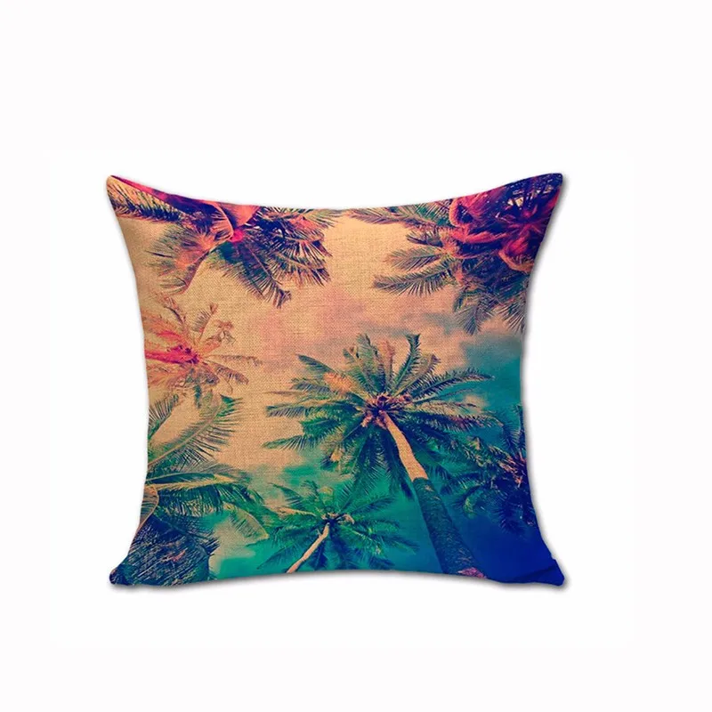 Завод пальмы подушки акварель Palmier наволочка Boho Семья рождении ребенка и подарки красные, синие Бросить Наволочка небольшой полиэстер