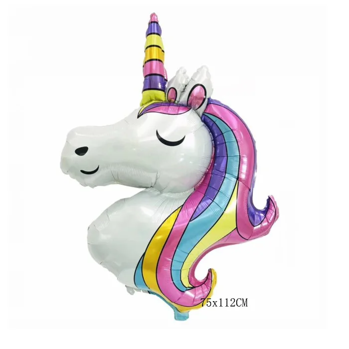 

1PC 112*75CM Pink Little Colorful Unicorn Foil Balloons Helium Balloon Kids Toys Wedding Birthday Animal Party Decor Supplies