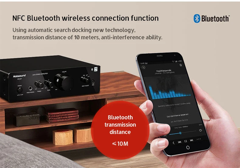 Nobsound PM1 Bluetooth 20 Вт маленький домашний аудио усилитель чистый HIFI 2,0 домашний мини настольный цифровой усилитель