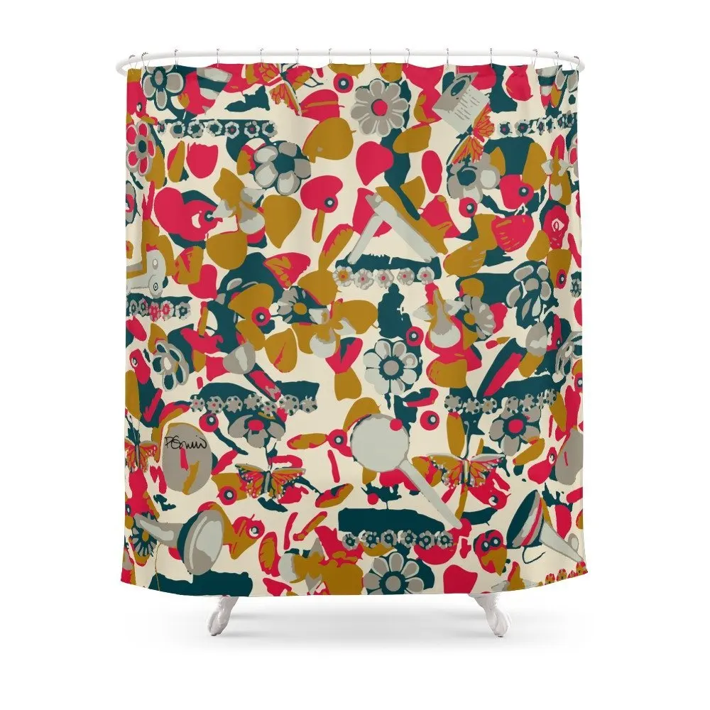 Mexican Spring Shower Curtain Custom Curtain For Bathroom Waterproof