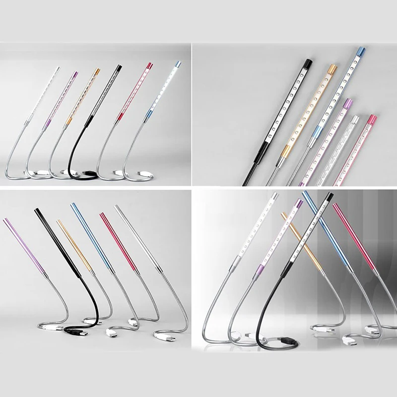 

NEW Metal Material USB LED Light Lamp 10LEDs Flexible Book Reading Lights for Notebook Laptop PC Computer 6 Colors