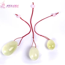 Wholesale natural jade egg for Kegel Exercise 3pcs in one sets jade egg pelvic floor muscles vaginal exercise jade eggs jade yoni egg of 3pcs nephrite jade eggs for women kegel exercise for jade massage