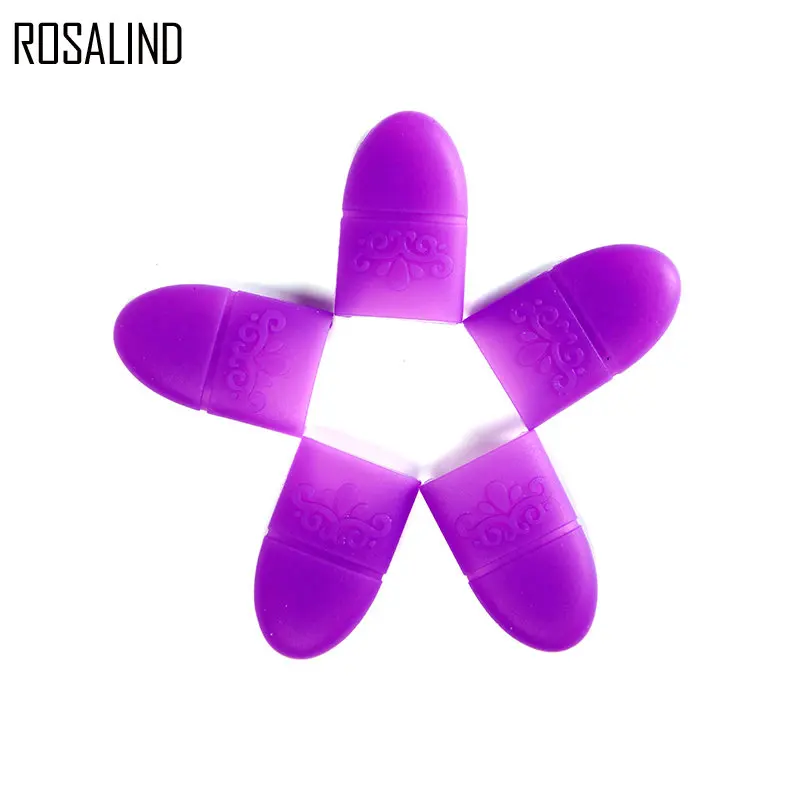 ROSALIND 5 шт./компл. инструмент для очистки лака УФ Гель-лак для полировки для удаления обертывания резиновые шапочки Клип Маникюр цветной дизайн ногтей советы - Цвет: N509105