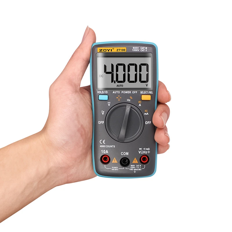 

Electrical LCD Display Digital Multimeter Multifunction Voltmeter Ammeter Ohmmeter AC DC Tester 4000 Counts Backlight Auto Range