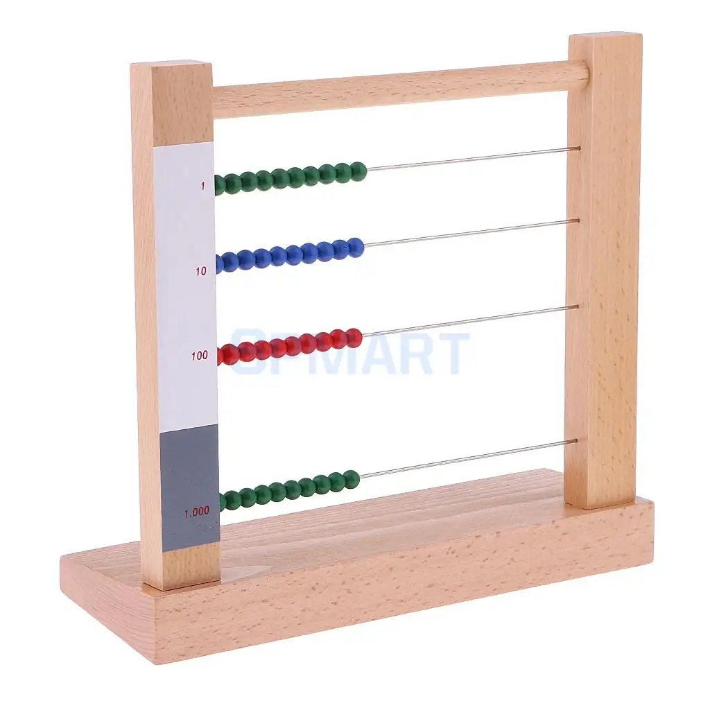Kids Montessori Early Developing 1-1000 Caculating Bead Frame for Math Learn 