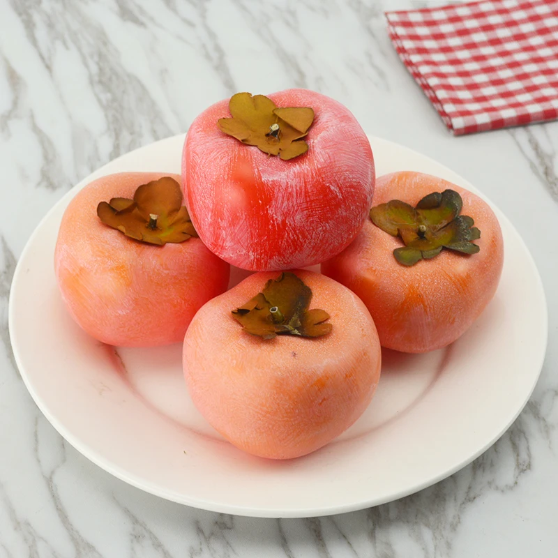 

050 Simulation of persimmon fake red persimmon fruit vegetable furniture decoration