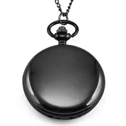YCYS уникальные винтажные мужские черные кварцевые карманные часы Ожерелье Подвеска для женщин мужские рождественские подарки
