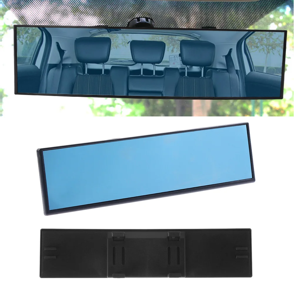 1PC Universal Antiglare Blue Large Wide Car Rear View Parking Reference Angle Auto Reverse Back Curve Convex Interior Mirrors