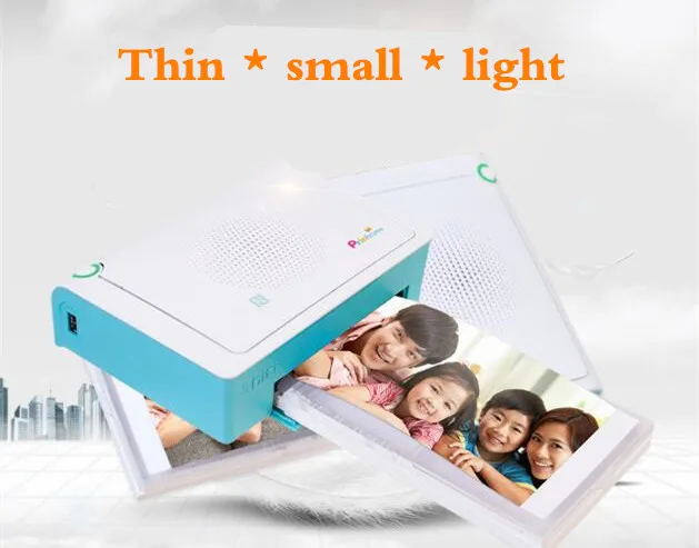 

Portable Mini Pocket Photo Printer Wireless Smartphone Color Printing Blue Print speed 50s