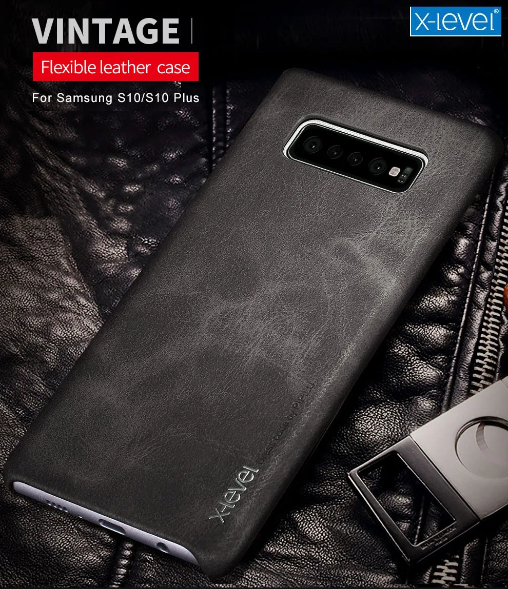 

For Samsung Galaxy S10 S10+ S10e Case X-Level Brand Luxury PU Leather Back Protective Phone Case Cover For Samsung S10 S10+ S10e