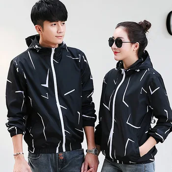 

2017 New Spring Autumn woman Couple Casual Jacket hooded patchwork Coats Zipper Slim Fit Coat Free Shipping plus size S-3XL