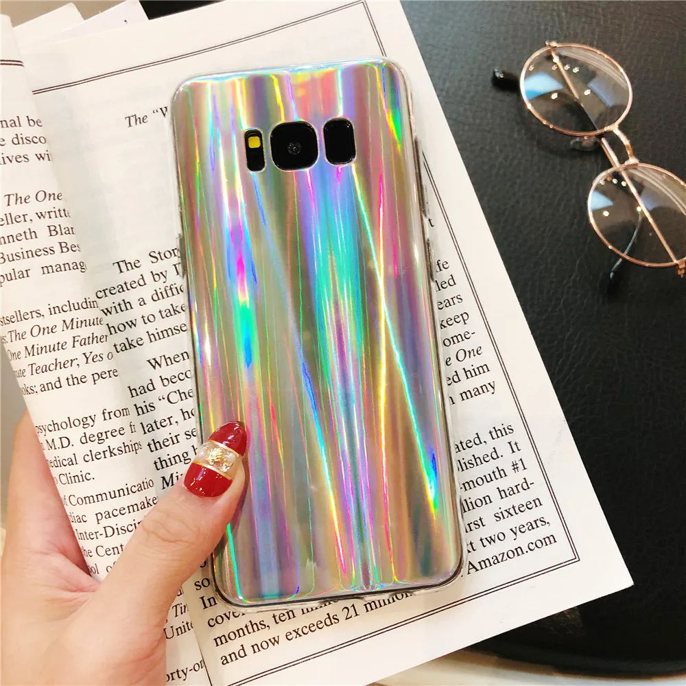 Luxury Glitter Phone Case for Samsung Galaxy S8 Cool Laser Shining Cases S7edge Note 8 S9 Plus Soft Silicone Covers |