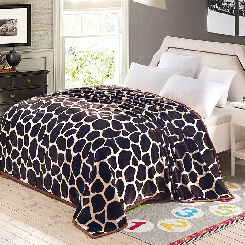 Flannel Coral Fleece Blanket One Layer Polyester Queen King Adult Spring/Summer Quilt Winter Warm Bed sheet Animal Blankets