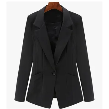 

New Women Blazer Spring autumn Slim Top Elegant Single buckle Short Design Clothes Blazer Suit Female Suit & Women Work Wear