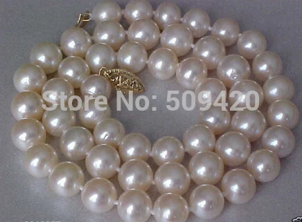 

W&O656 >>9-10MM AAA GENUINE SOUTH SEA WHITE PEARL NECKLACE 18 INCHES