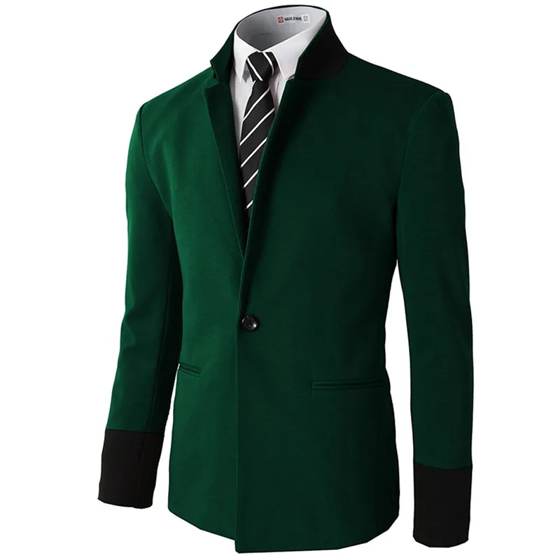 1      Stylish new men's suit jacket green dark blue and red lapel a button business casual jacket and men's office jacket custom made
