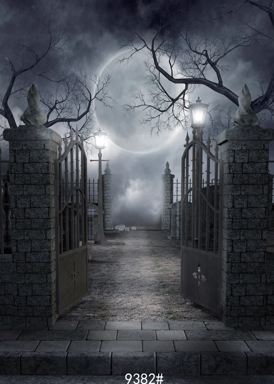 Wolada ハロウィンホラーナイト 10x10フィート ビニール写真背景 カスタマイズ写真背景 スタジオ小道具 セール