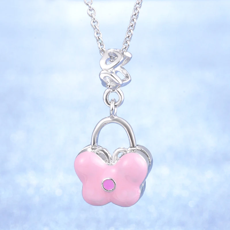 Top Quality Fashion And Romantic Butterfly Handbag Design Enamel Jewelry S925 Sterling Silver Snake/Cross Chain Necklace | Украшения и