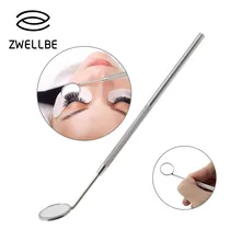 Zwellbe проверочное зеркало из нержавеющей стали для наращивания ресниц 1 шт. портативное стоматологическое зеркало для рта Профессиональный инструмент для макияжа
